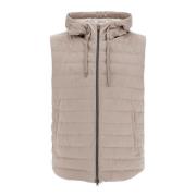 Quilted Sleeveless Hooded Vest