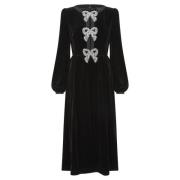 Camille Velvet Embellished Bows Dress