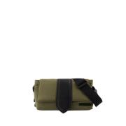 Khaki Bomull Crossbody Messenger Bag