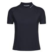 Svart Rashguard Top med Mock Neck