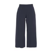 Blå Bomull Culottes Elegant Stil