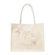 Bohemian Canvas Shopper Bag med Brodert Grafikk