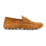 Semsket Loafer med Gravert Logo