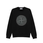 Kompas Grafisk Svart Sweatshirt