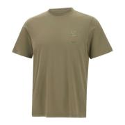 Sage Green Cotton T-shirt med logo