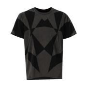 Geometrisk Crew-neck T-skjorte for Avslappet Garderobe