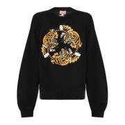 Genser med brodert tiger motiv