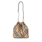 Vintage Check Bucket Bag Beige