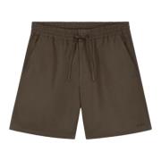 Elastiske bomullsshorts i brun