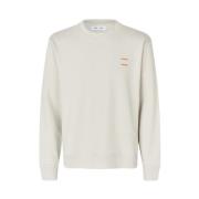 Khaki Crew Neck Bomullsgenser