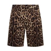 Leopard Print Bermuda Shorts Menn