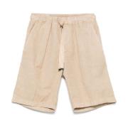 Beige Plisserte Shorts med Lommer