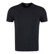 Brodert Viskose Crew-Neck T-skjorte