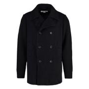 Ribbestrikket Erme Ull Peacoat