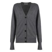 Luksus Cashmere Cardigan med Ribbed Kanter