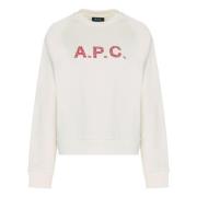 Bomull Crew-neck Sweatshirt Ribbestrikkede Kanter