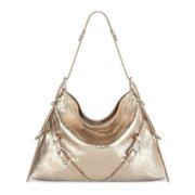 Voyou Medium Metallic Leather Shoulder Bag