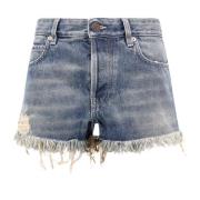 Denim Shorts med Baklogo Patch