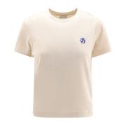 Brodert Bomull Crew-neck T-skjorte