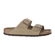 Semsket Kork Sandaler Justerbar Spenne Beige