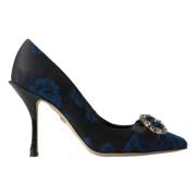 Blå Krystallpyntede Elegante Pumps