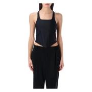 Svart Korsett Tank Top