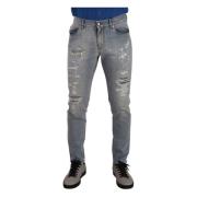 Elegant lysblå Straight Denim Jeans