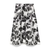 Blomster Anemone Jacquard Midi Skjørt