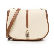 Beige Crossbody Veske med Hengelås Lukking