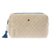 Terry Quilted Make-Up Pung Stor Sand W/Ibiza BLÅ