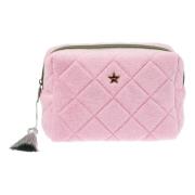 Terry Quilted Make-Up Pung Liten Bubblegum Rosa W/Milieu Grønn