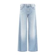 Høytlivs Wide-Leg Jeans med Beltehemper