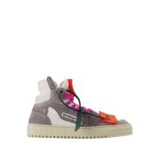 Hvite Sneakers i Suede Mix med Multicolore Design