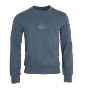 Blå Bomull Logo Crew Neck Genser