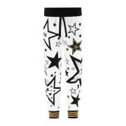 Hvite bomulls sweatpants med allover print