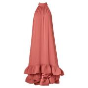 Ruffled Maxi Kjole - Terracotta