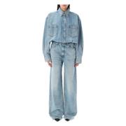 Denim Jumpsuit med Wide Leg Design