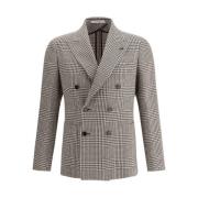 Montecarlo Houndstooth Dobbeltspent jakke med spiss revers