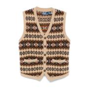 Ull Fair Isle Intarsia Strikket Cardigan