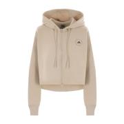 Beige Zip Hoodie Sweater