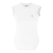 Hvit Bomull Tank Top Elegant Stil