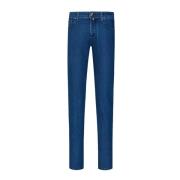 Blå Slim Fit Bomull Jeans