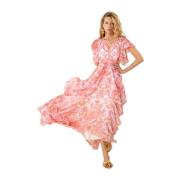 Bohemsk Rosa Chiffon Maxi Kjole