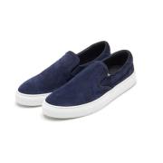 Navy Suede Slip-On Sneakers