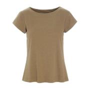 Ribbestrikket T-skjorte Nutmeg Beige