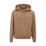 Beige Cotton Hoodie Sweater