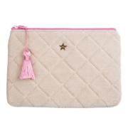 Terry Quilted Liten Pung Sand W/Bubblegum Rosa