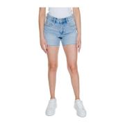 Lysvasket denim shorts med lommer