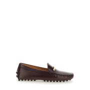 Brune skinnloafers med logoplaque