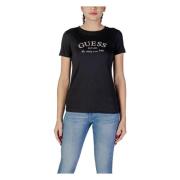 Svart Grafisk Tee Casual Stil